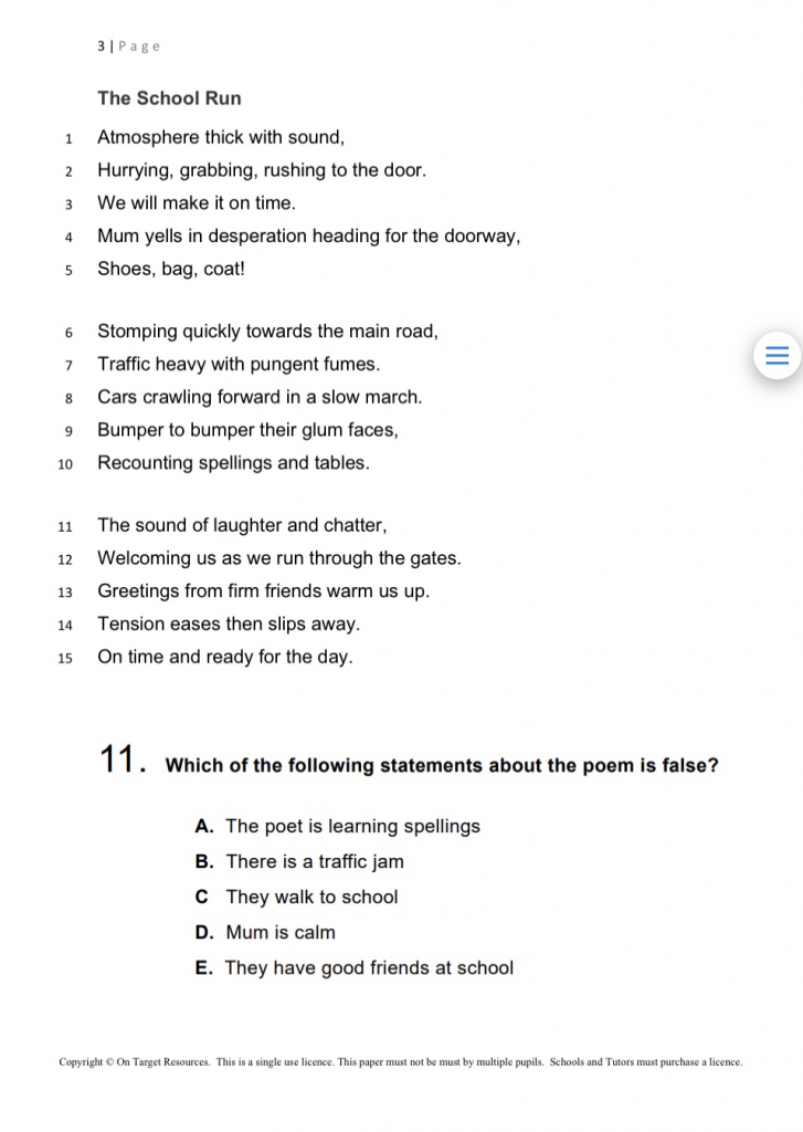 Transfer Test Seag Style Practice Papers Level 1