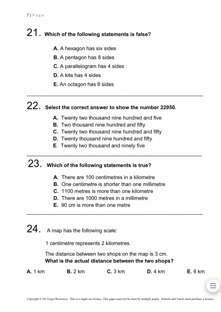 Transfer Test SEAG Style Practice Papers Level 2