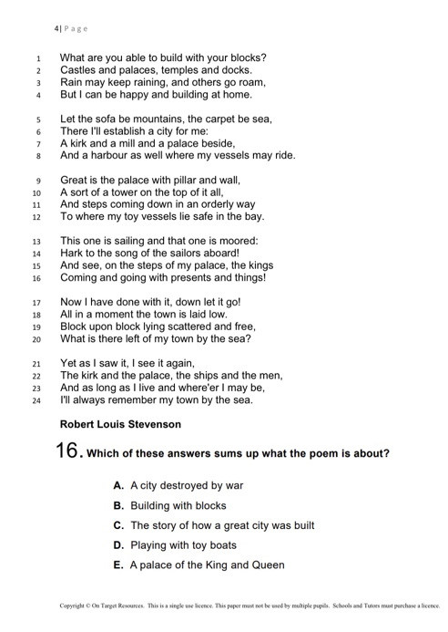Transfer Test Seag Style Practice Papers