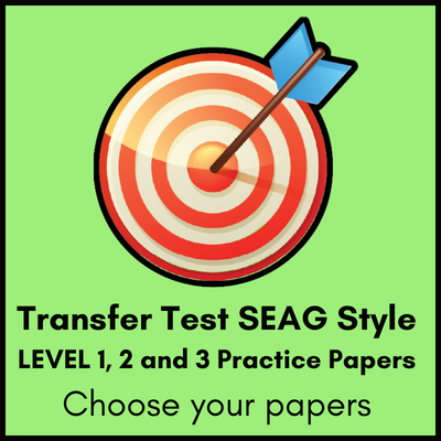 On Target Tuition Logo SEAG Transfer Test Paper Bundle for Level 1, 2 and 3