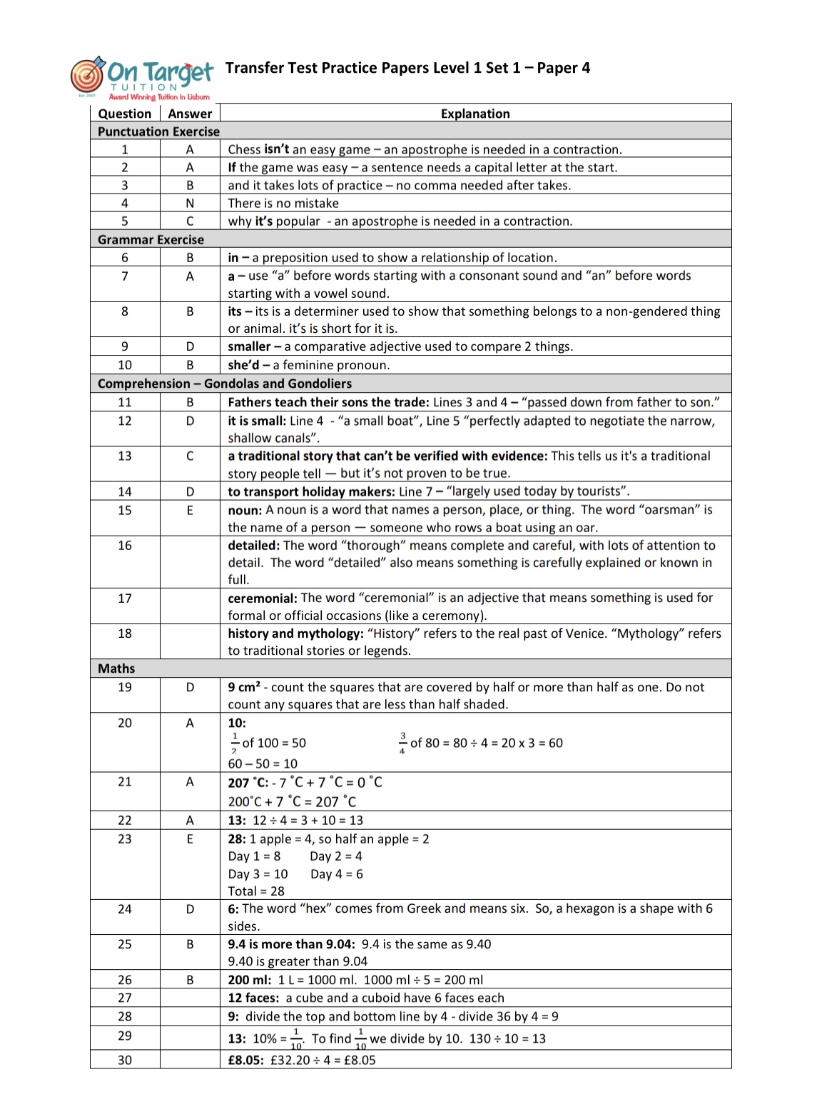 SEAG Level 1 Answers