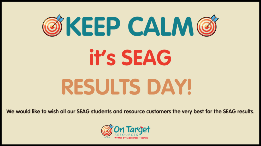 A banner to ask parents to keep calm on SEAG results day